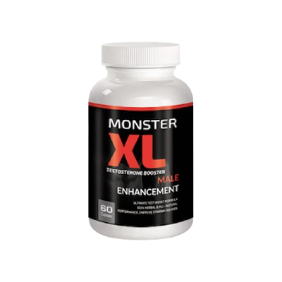Image du produit Monster XL : complément pour augmenter taille et force, favorisant des résultats sexuels impressionnants, présenté en flacon.