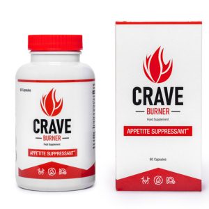 Crave Burner : Flacon de complément minceur avec capsule élégante, conçu pour favoriser la perte de poids et la suppression des envies.