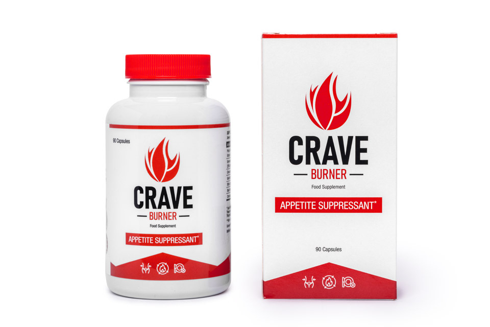 Crave Burner : Flacon de complément minceur avec capsule élégante, conçu pour favoriser la perte de poids et la suppression des envies.