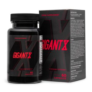 Boîte de GigantX, complément alimentaire naturel pour augmenter la taille du pénis et améliorer la performance sexuelle.
