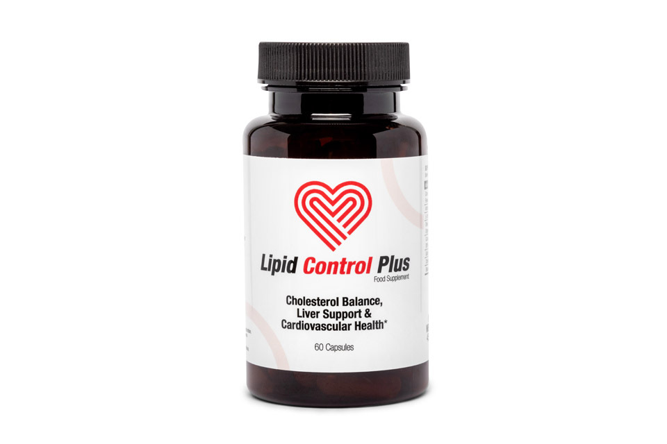 Boîte de Lipid Control Plus, complément naturel pour la santé cardiovasculaire, foie, cholestérol, avec 8 ingrédients bio.