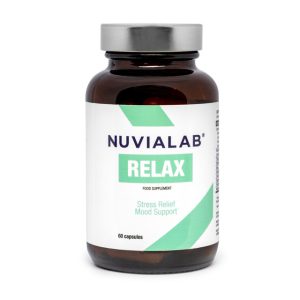 Complément alimentaire NuviaLab Relax avec extraits naturels, magnésium et vitamines B pour la détente, la bonne humeur et un sommeil réparateur.