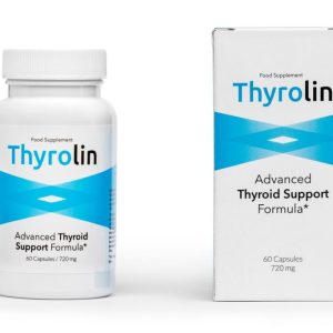 Complément alimentaire Thyrolin en capsules avec ingrédients naturels pour soutenir la santé de la thyroïde et équilibrer les hormones.
