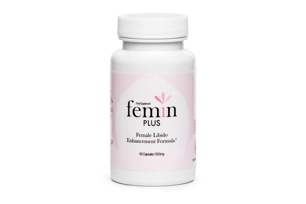 Boîte de Femin Plus, complément naturel pour stimuler la libido féminine, avec ingrédients de qualité favorisant la vitalité et l’équilibre hormonal.