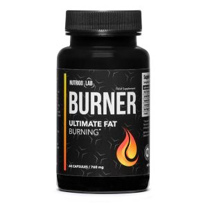Suppositure du Nutrigo Lab Burner, un complément pour la perte de poids, présentant une capsule verte avec le logo sur fond blanc.