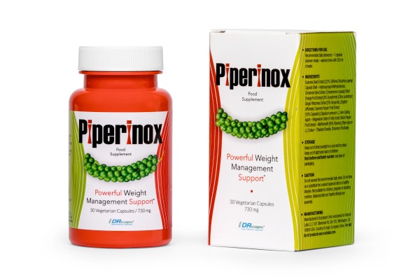 Complément alimentaire Piperinox en capsules, contenant des ingrédients naturels pour favoriser la perte de poids.